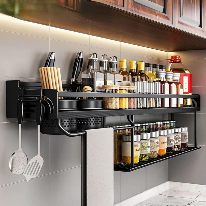 Kitchen Gadgets Storage Ideas - 60/70/80cm Kitchen Shelf Wall Mount Spice
