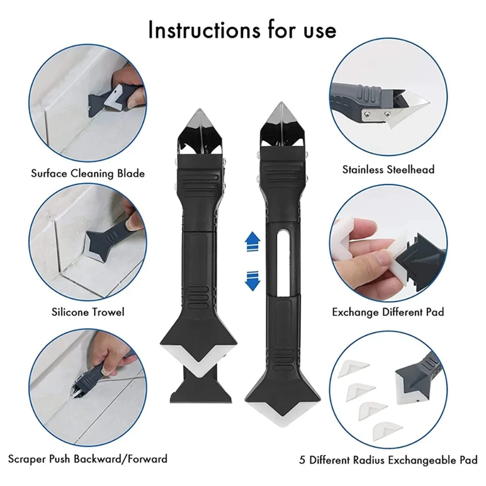 5-in-1 Metal Head Glue Tool Ki - đánh giá và giá Silicone Spatula Set